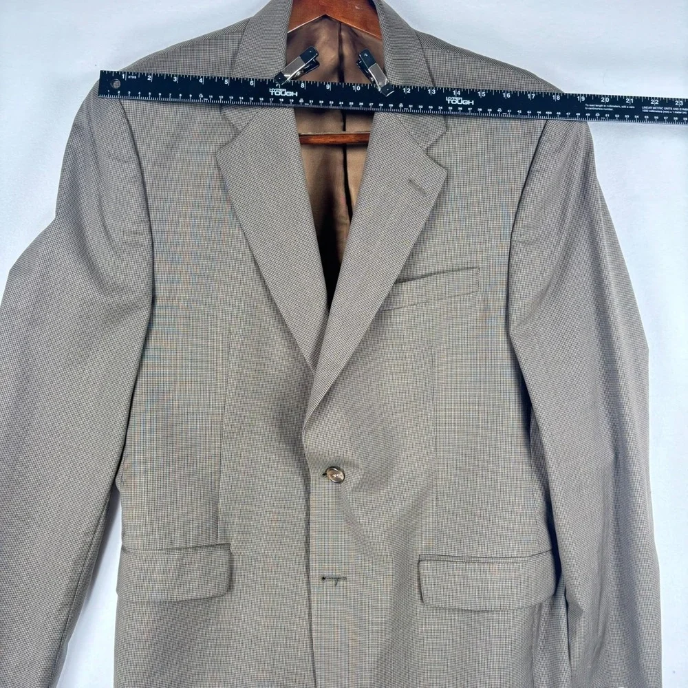 VTG Chaps Ralph Lauren 2 Pc Men's Suit 42 Slacks 34x31 Houndstooth Plaid‎